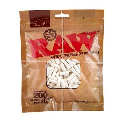 RAW Cotton Filter Plugs - 200ct Slim