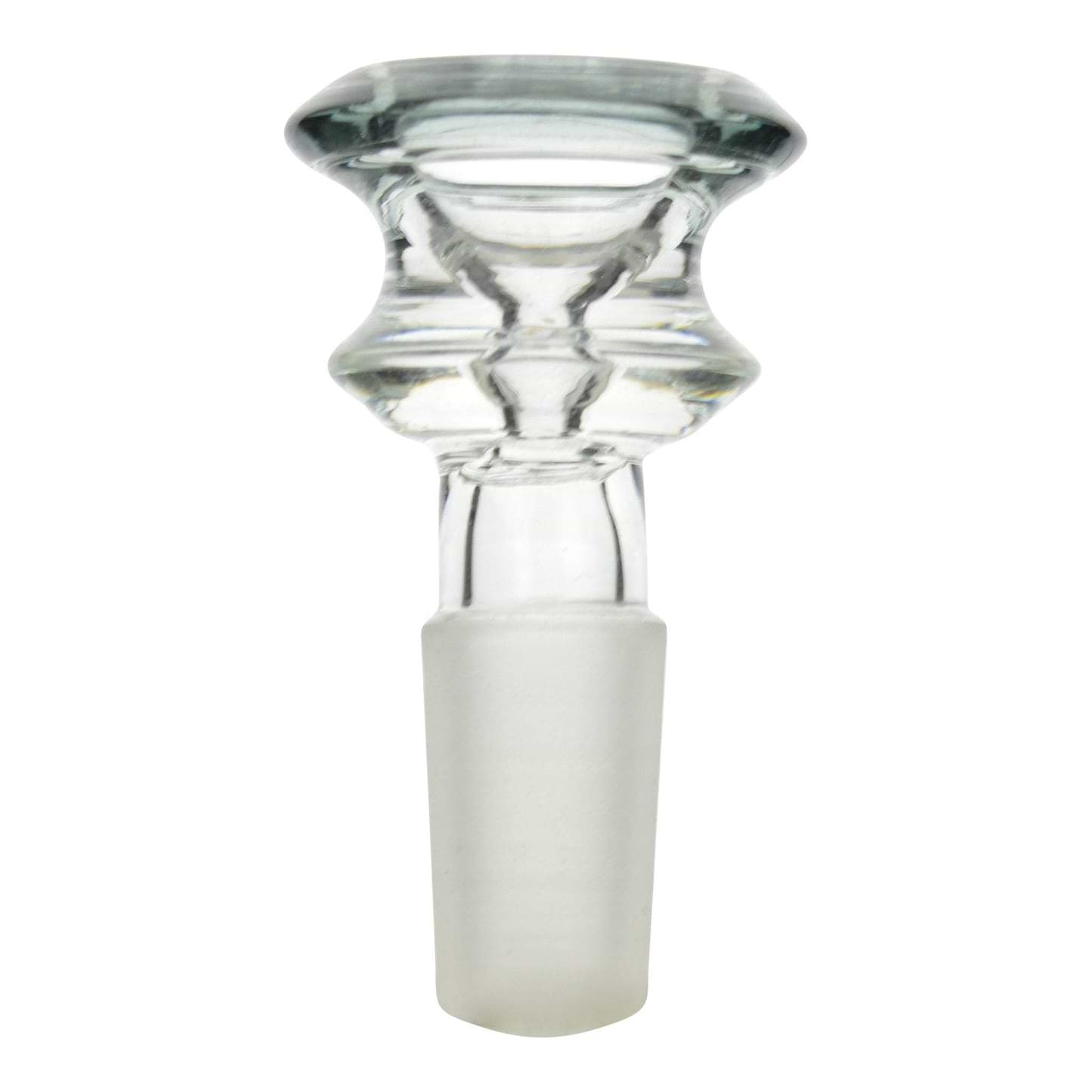 Round Glass Bong Bowl - 14mm Male Gray