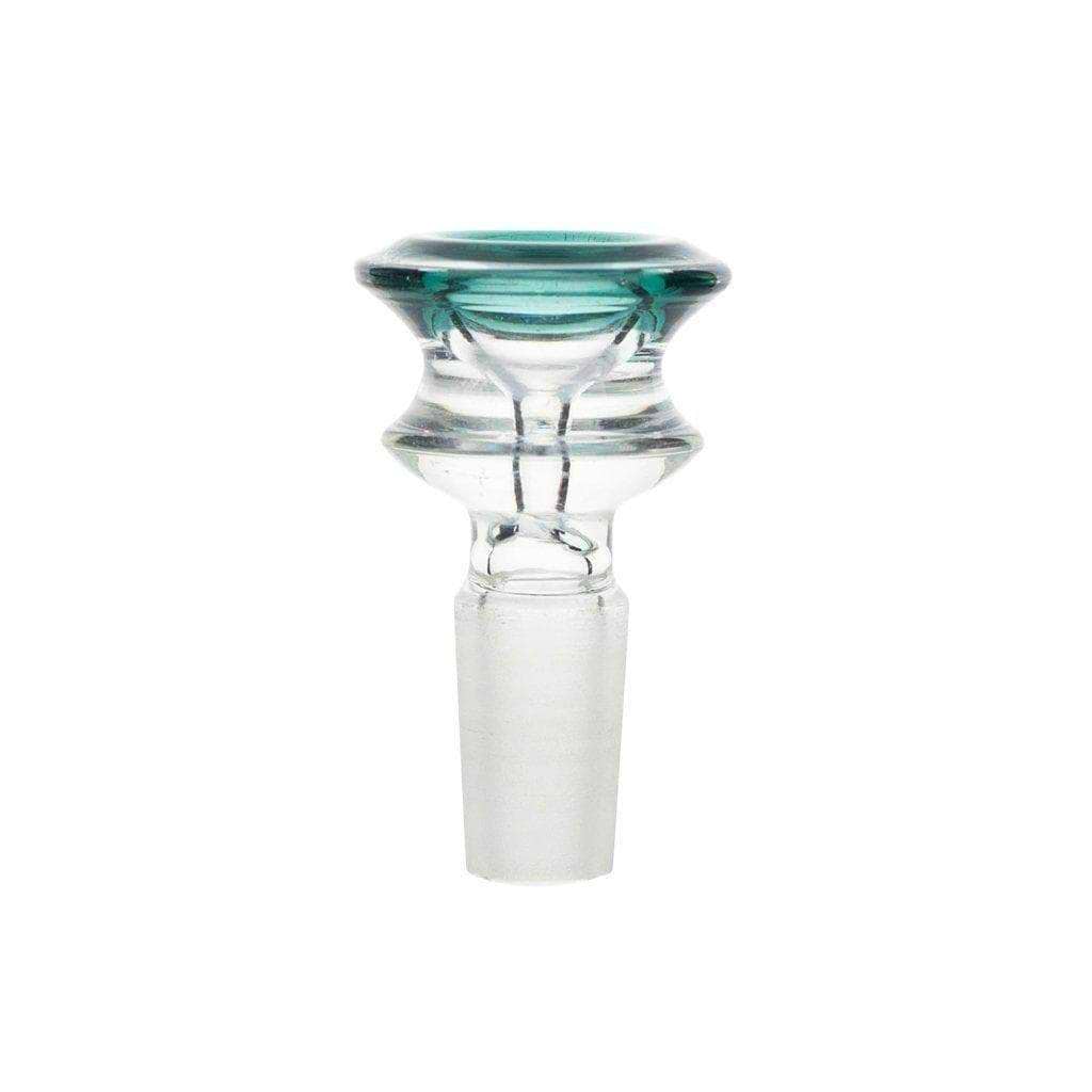 Round Glass Bong Bowl - 14mm Male Teal