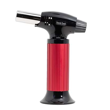 Red 6-inch Scorch torch lighter smoking accessory with 2500 Fahrenheit adjustable flame classic design