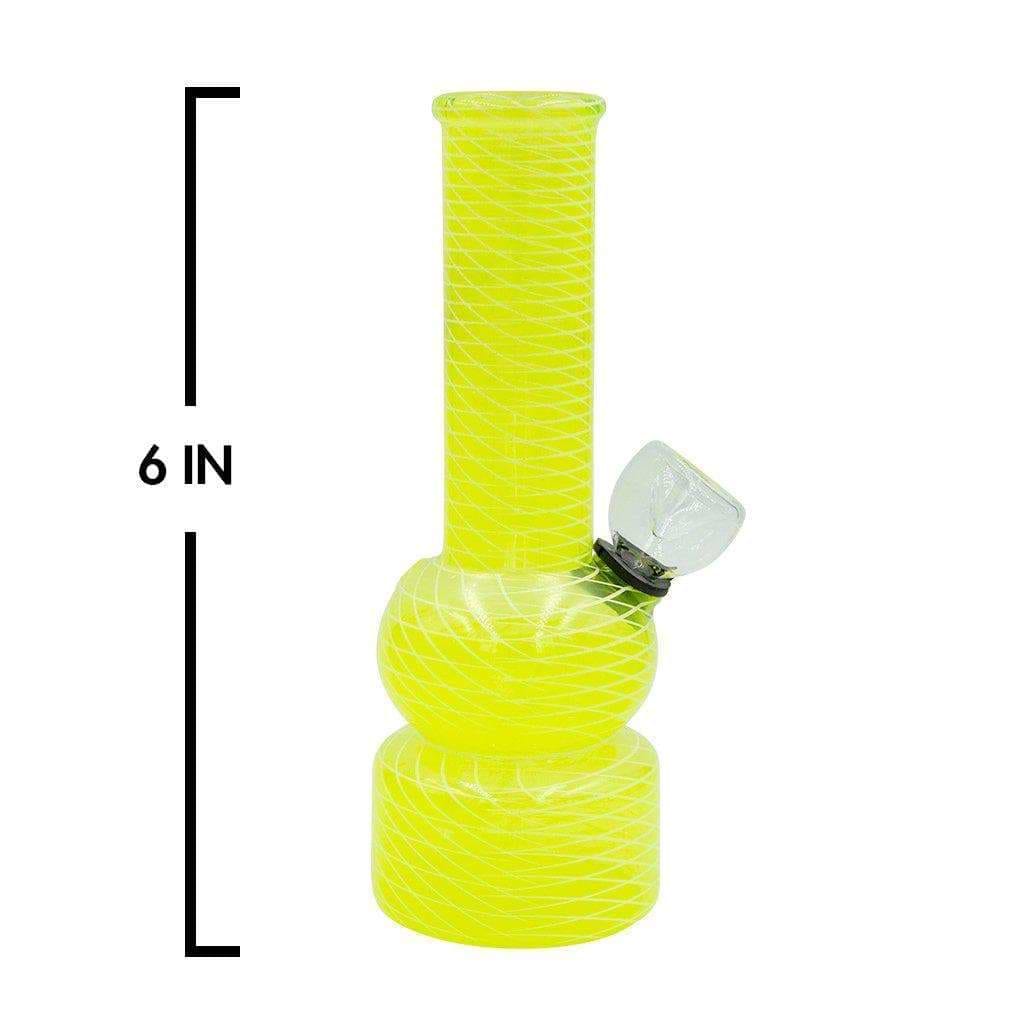 5-inch glass mini carb bong smoking device with security window with downstem and bowl yellow color