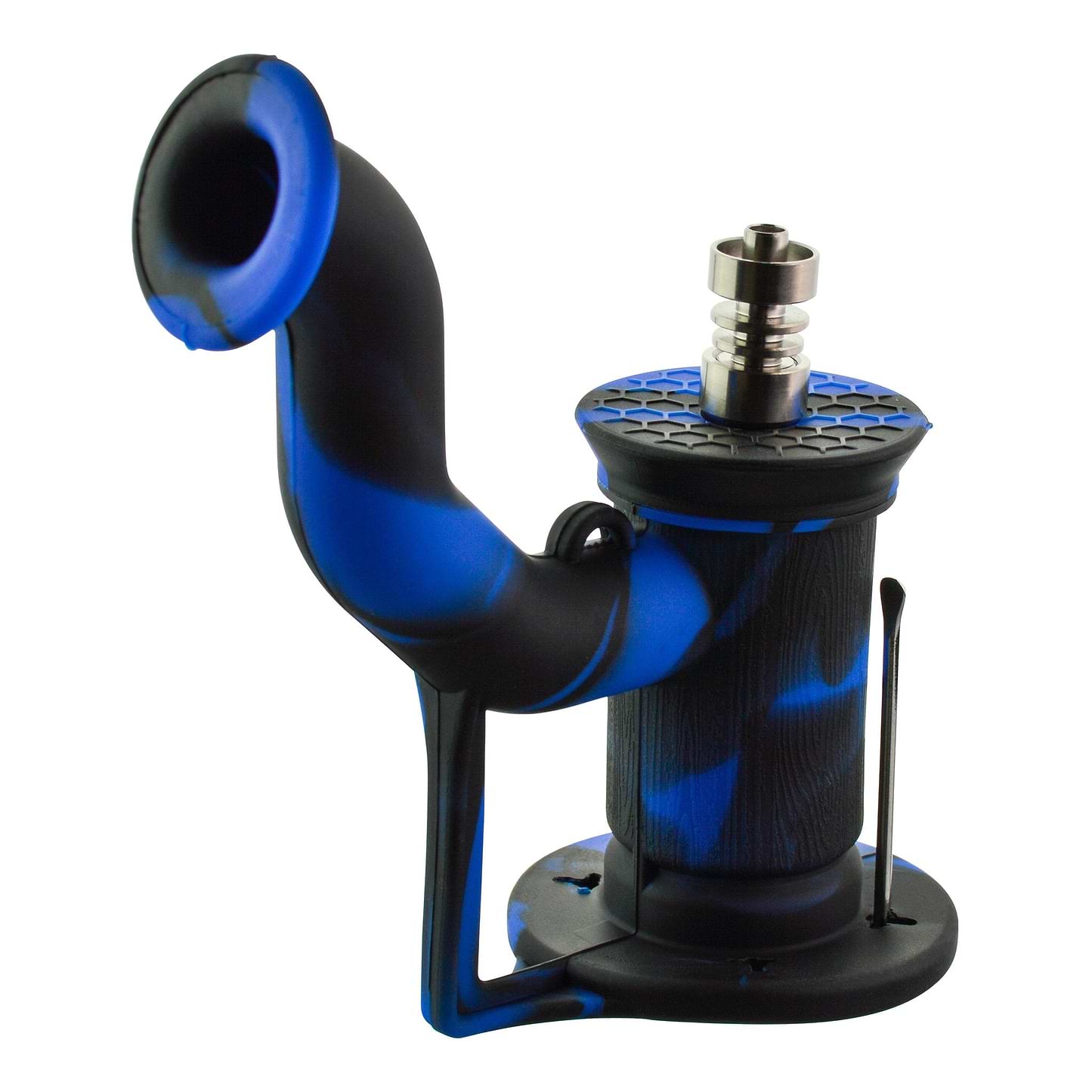 Silicone Oil Barrel Pipe - 6in Blue / Black