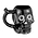 Smokeable Mug Pipe Black Skull