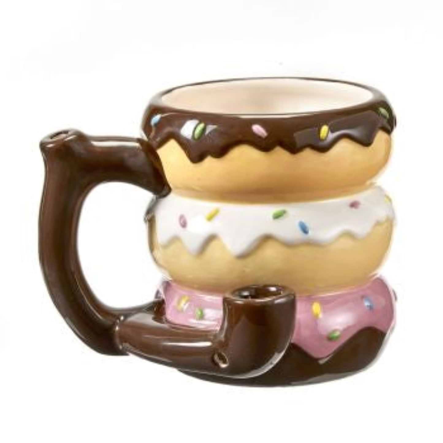 Smokeable Mug Pipe Ceramic Donut