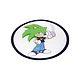 Fun round cartoon-inspired bong coaster smoking accessory with Sonic Boom holding a weed leaf design