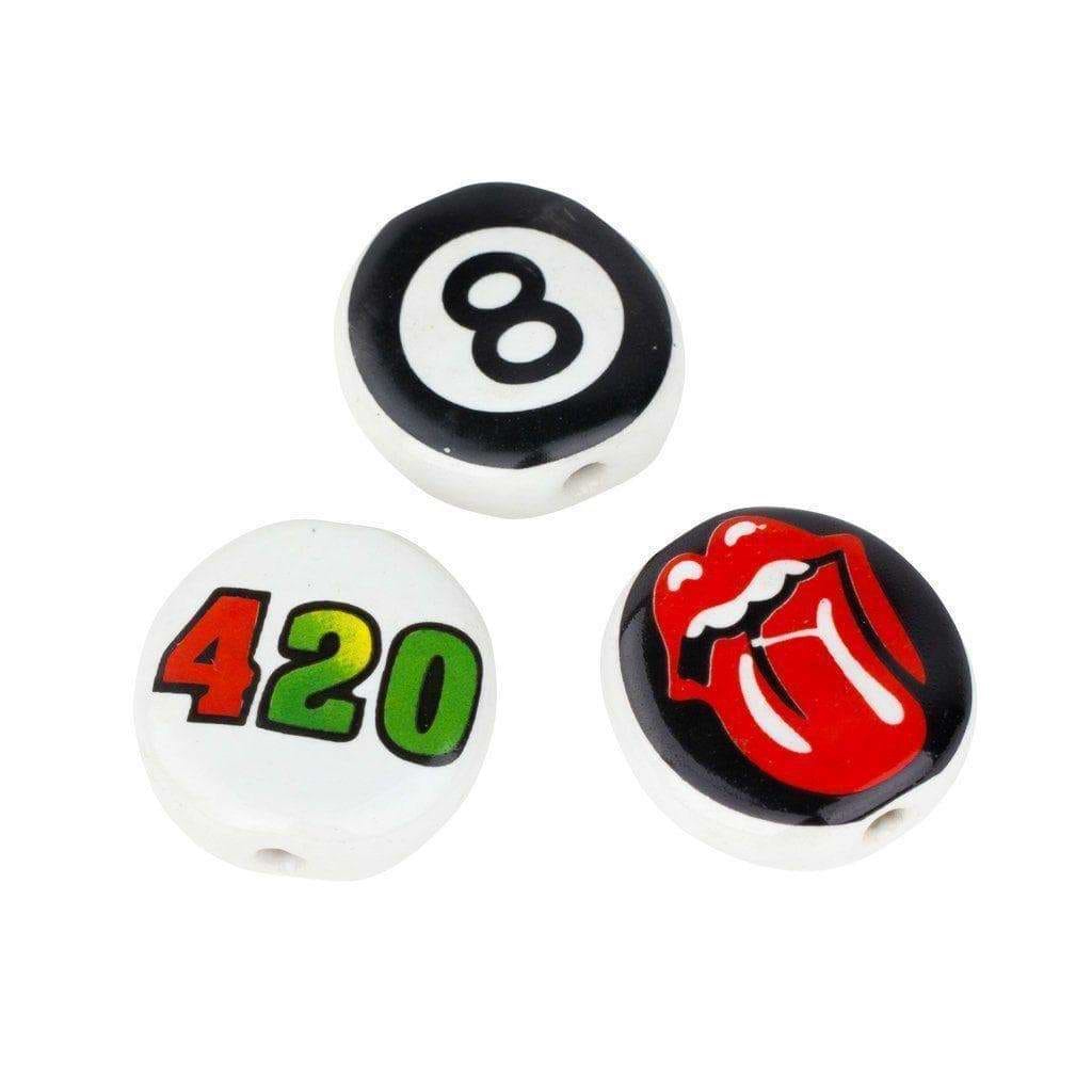 Fun and compact round stone roach holders smoking accessory made of solid stone in different funny and wacky designs