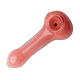 Cute 3.5-inch compact glass pipe smoking device with hammer shape in subtle pink strawberry color smooth body for easy grip