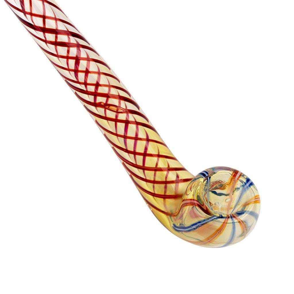 8.5-inch lightweight long-stemmed glass Sherlock-inspired hand pipe smoking device multicolored swirl S shape