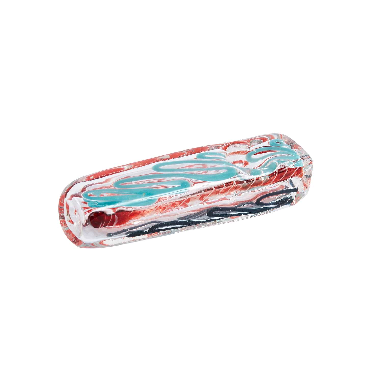 4-inch handy striped steam roller made of hand blown borosilicate glass and attractive dual-colored swirls