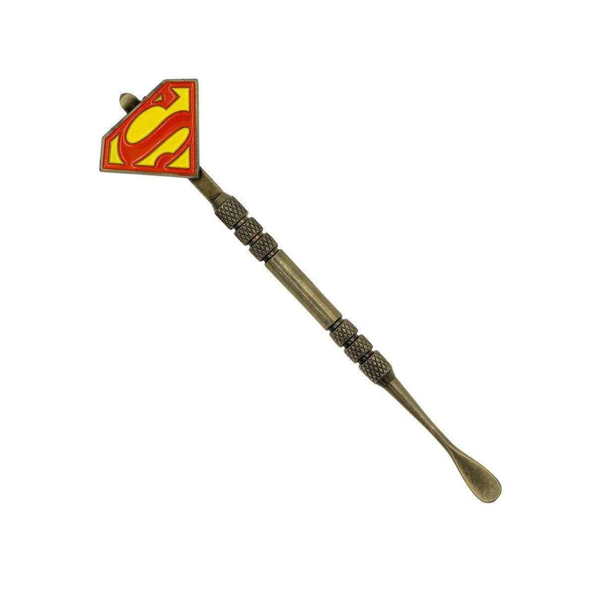 Handy stainless steel dab tool smoking accessory textured middle part for easy grip Superman logo S design on handle