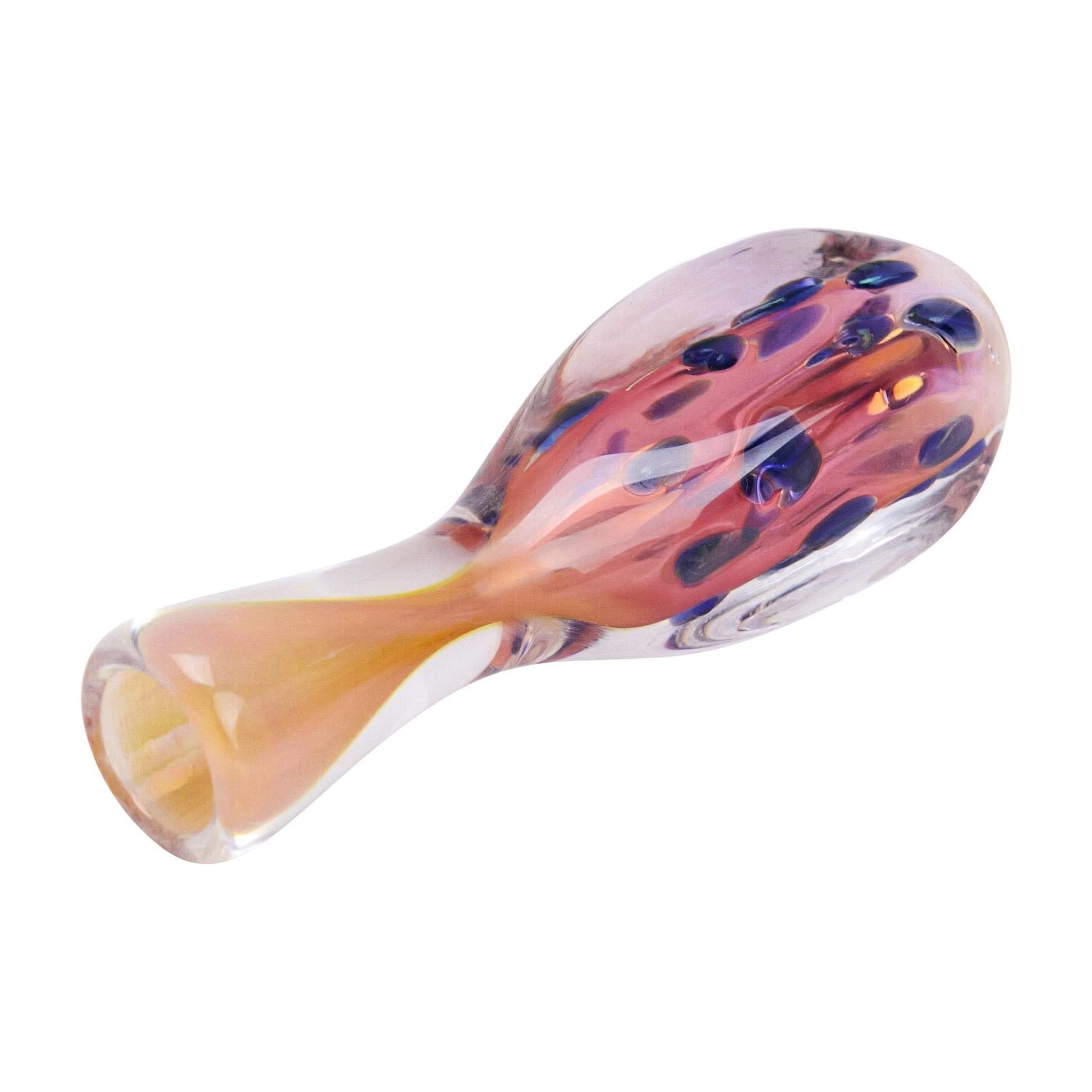 Easy-to-hold and compact multicolored glass oney smoking device glass pipe with a fascinating tadpole shape and look