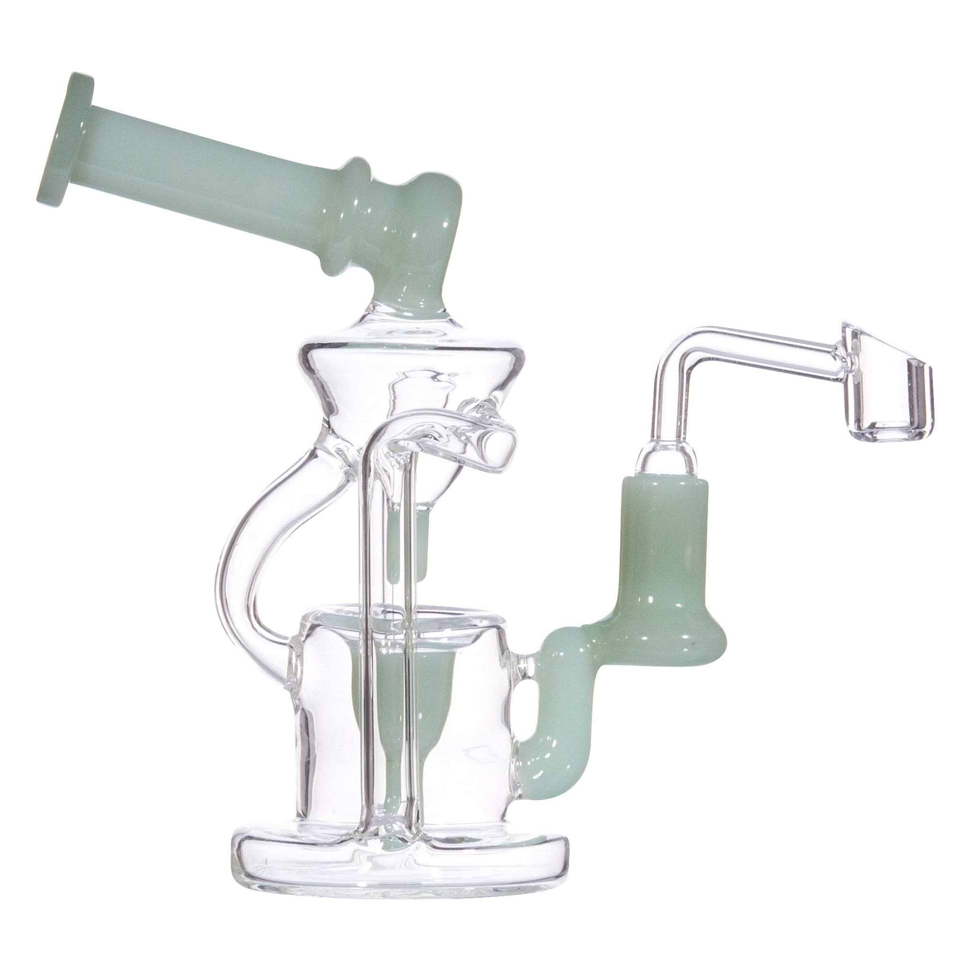 Jade 3-ounce dab rig smoking device recyler system filters laboratory telescope shape design