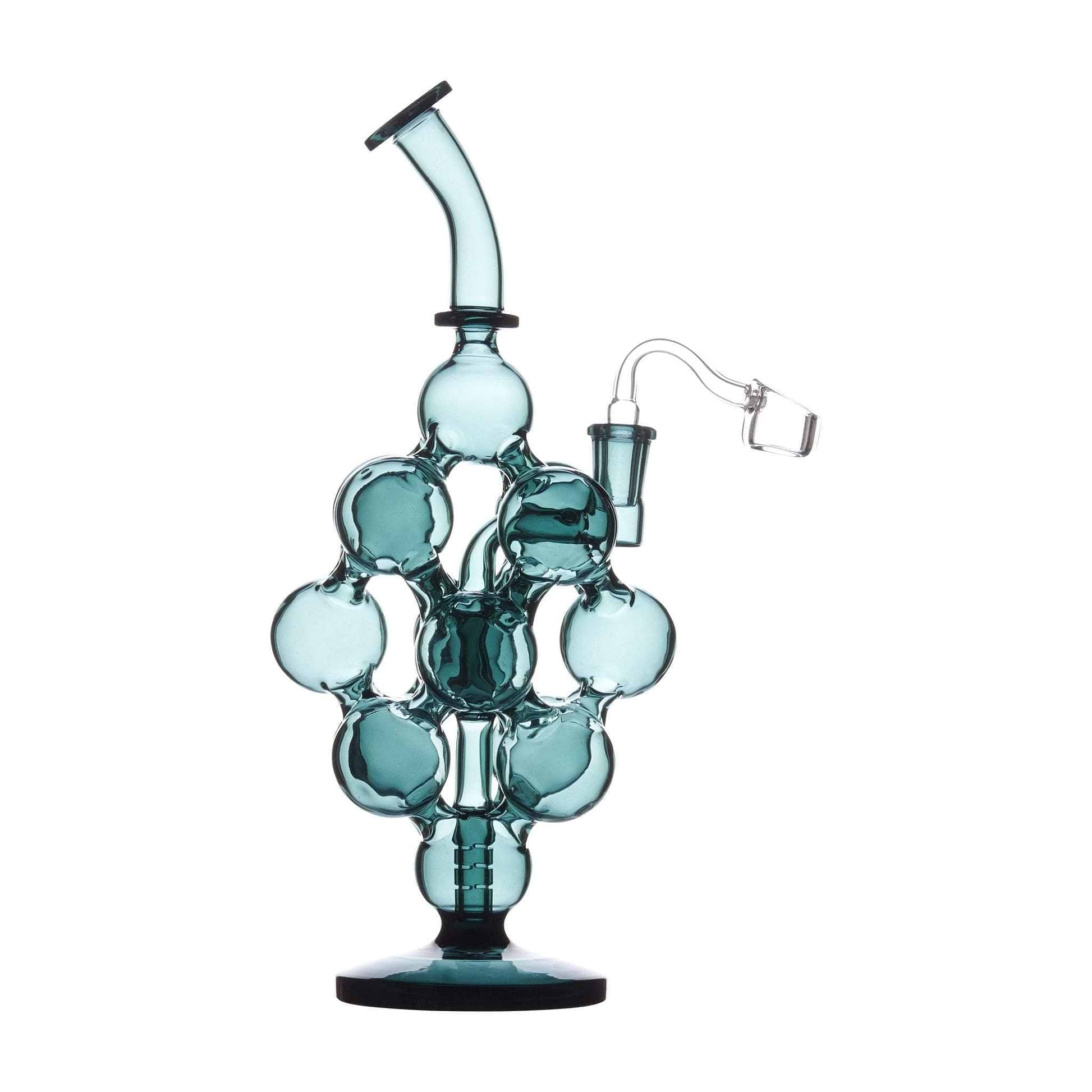 11-inch glass 15-chambered recycler dab rig smoking device intricate atom Science design