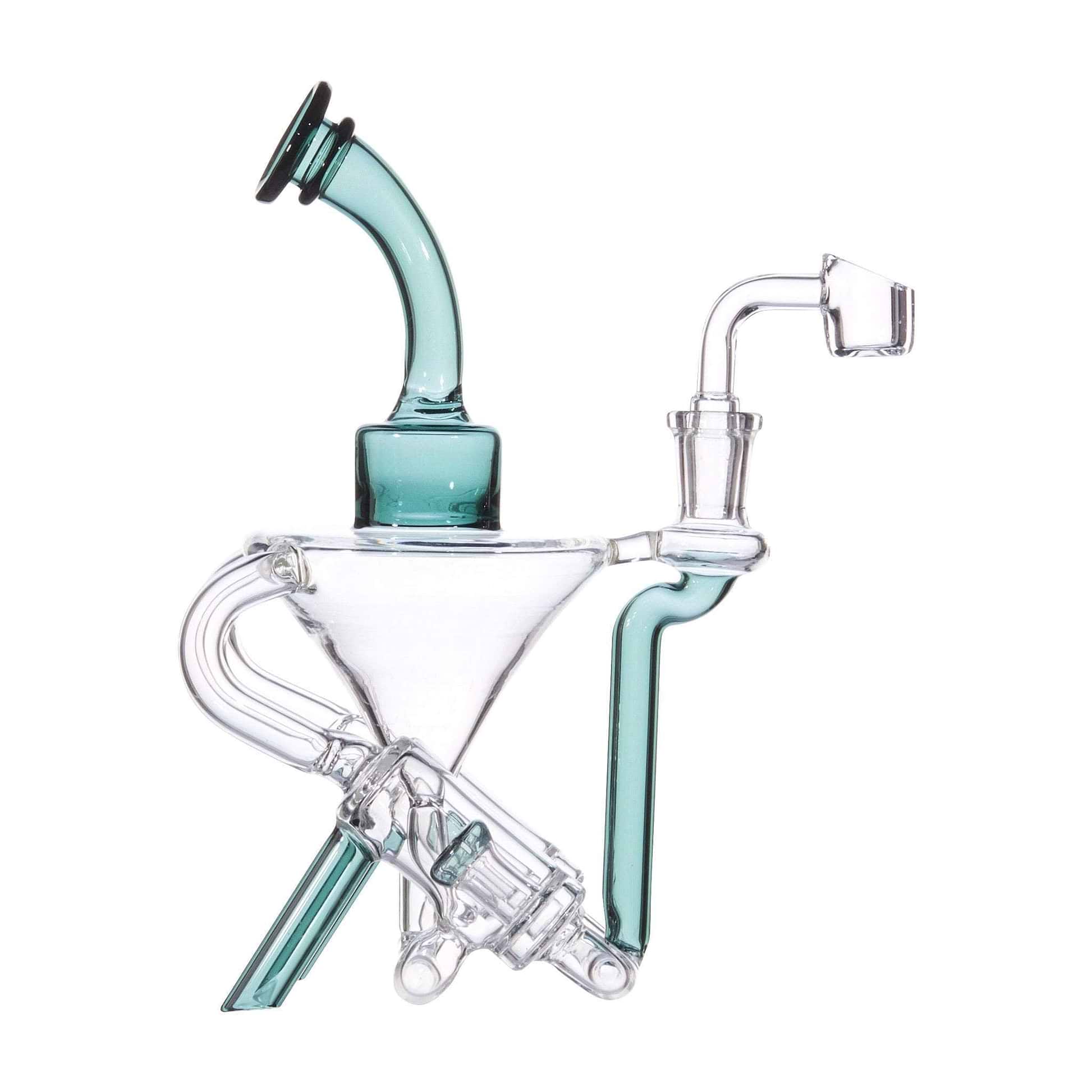 8-inch glass dab rig smoking device built in downstem 2 showerhead percs horse carriage-inspired