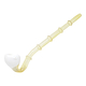 8-inch long curved glass pipe smoking device with ridges easy grip yellow white cane golf club shape Hobbit-inspired design