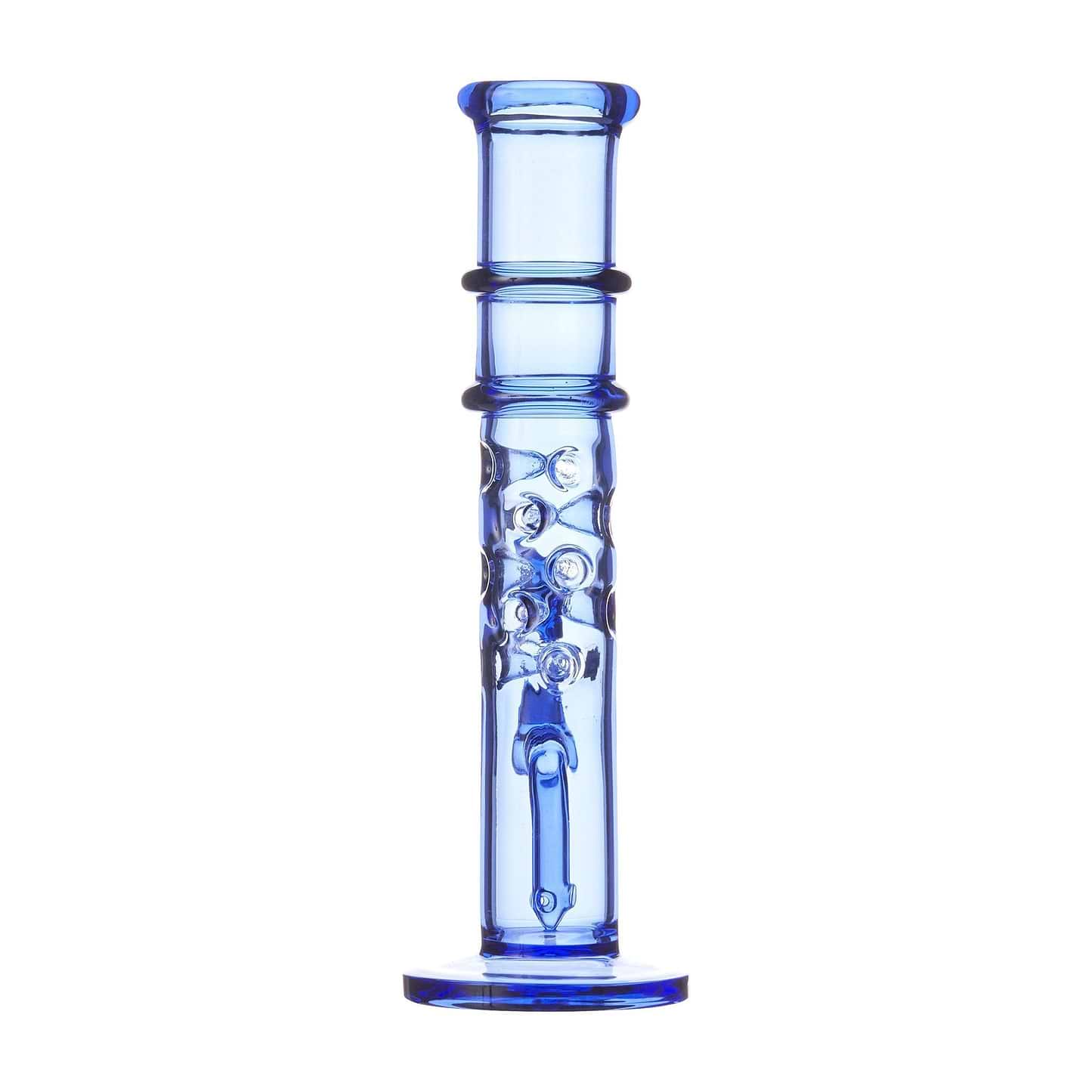 Sleek 11-inch straight-shooter glass bong with multilayered ice-catcher in elegant deep color