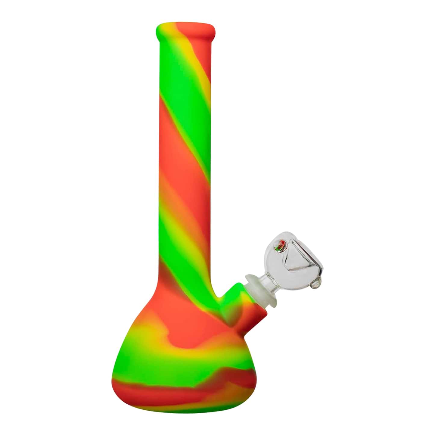 The Squeaky Silicone Beaker Bong - 13in Rasta / Small