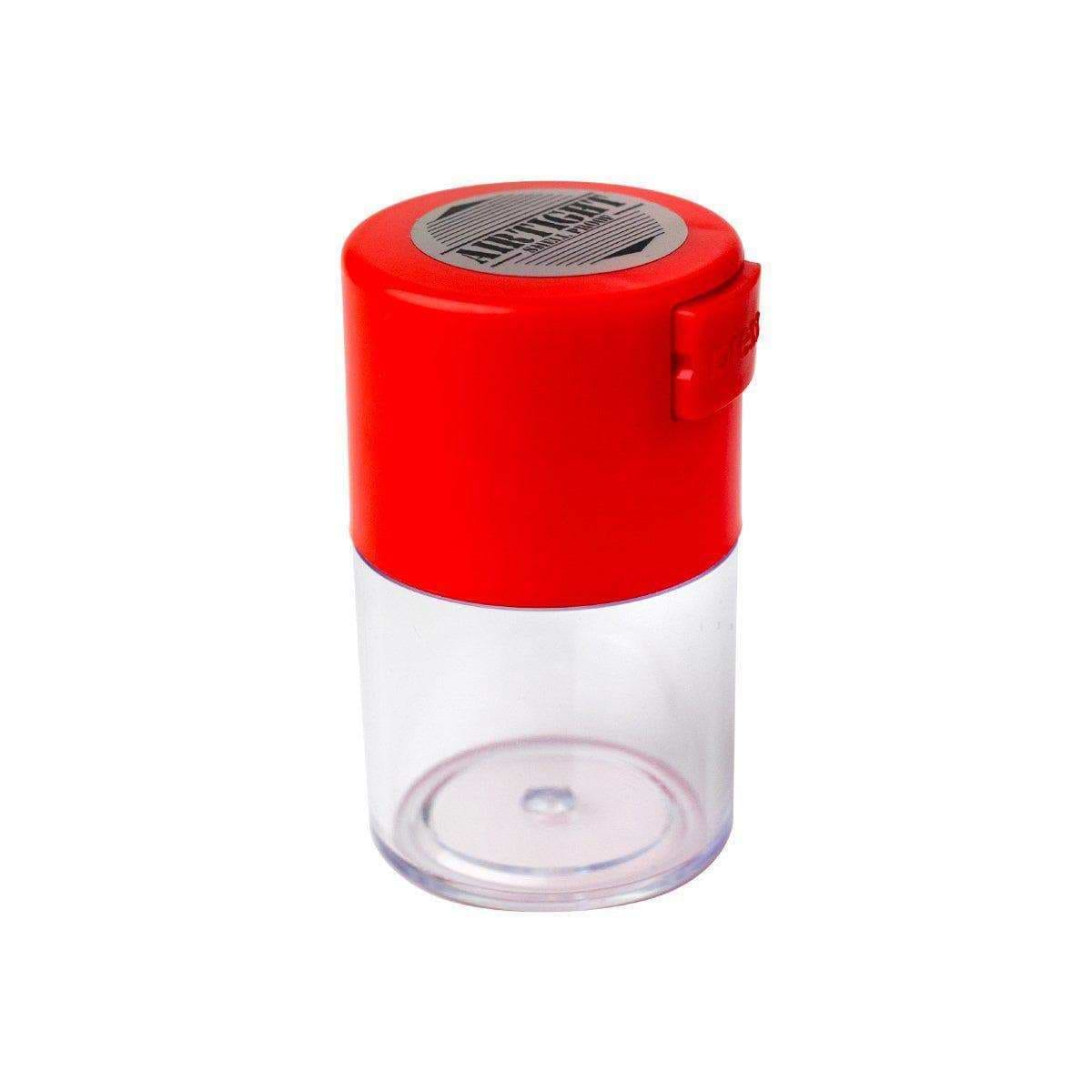 1-oz airtight Tightvac herb storage clear body vacuum seal keep herbs fresh and moisture-free airtight label on red lid
