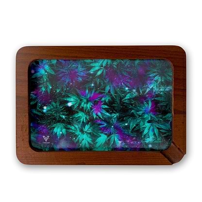 V Syndicate Small High Def Wooden Rolling Tray - 7.5in Cosmic Chronic