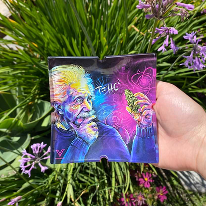 V Syndicate T=HC2 Einstein Shatter Resistant Square Glass Ashtray - 4.5in