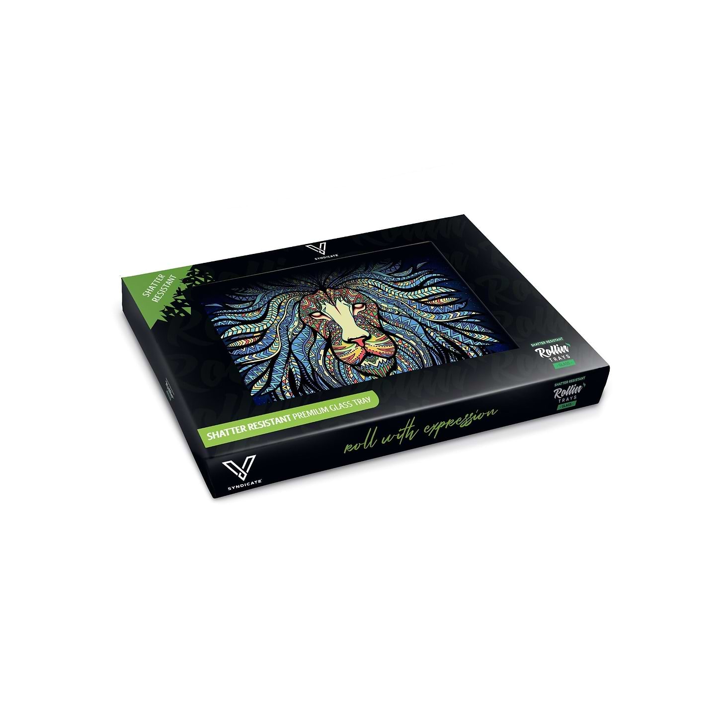 V Syndicate Tribal Lion Glass Rolling Tray