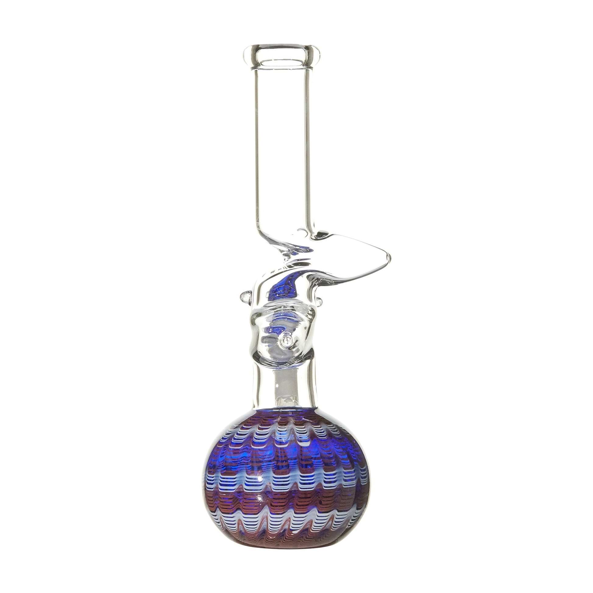 10-inch zong-style glass bong smoking device with kinky shape psychedelic design protruding Z shape