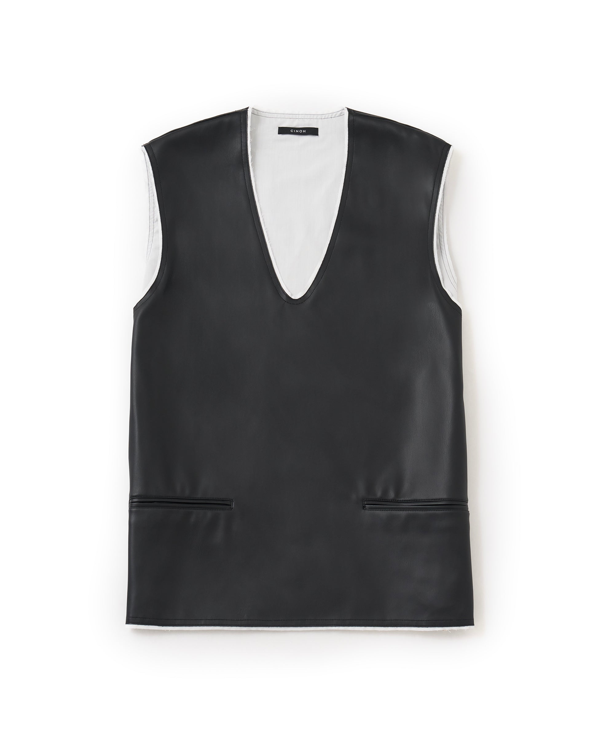CINOH】シンセティックレザーベスト – ファッションスナップストア