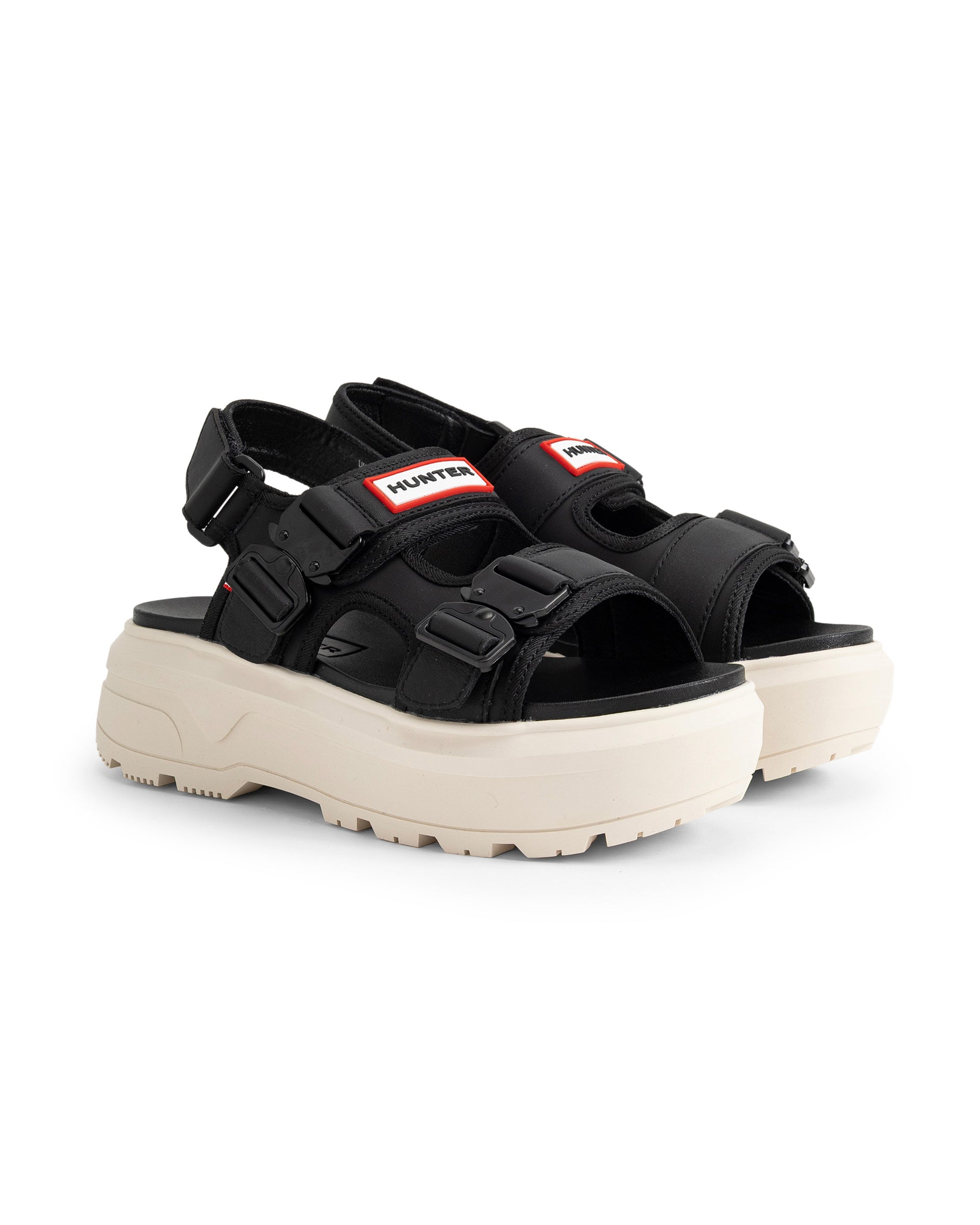 【HUNTER】CITY REBEL SANDAL サンダル HUNTER】 シティリベルネオレザーバックルサンダル