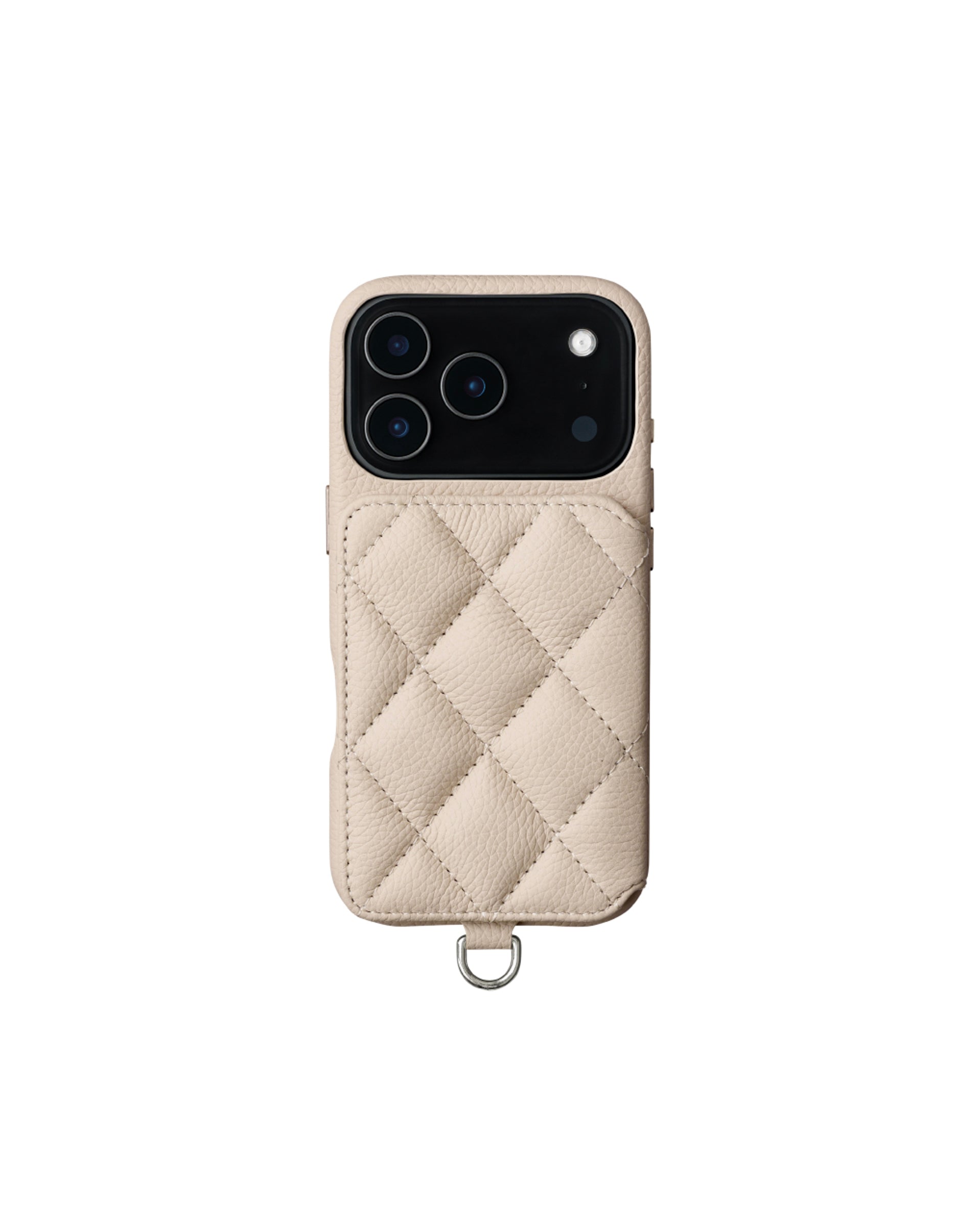 スマートフォン・携帯電話 iPhone16proケース demiu ベージュ ストラップ付