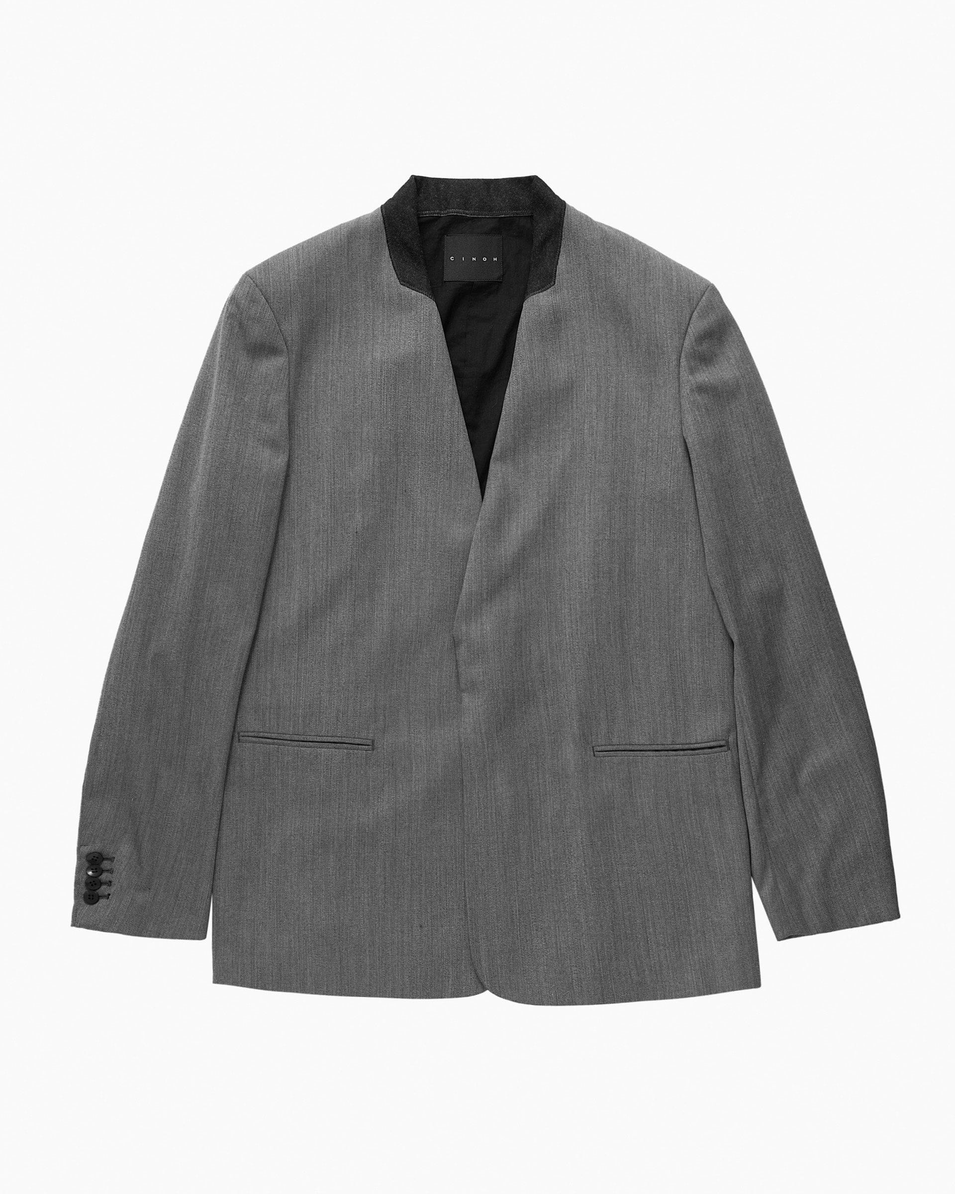 CINOH】サマーウールノーカラージャケット | 日本製 サマージャケット