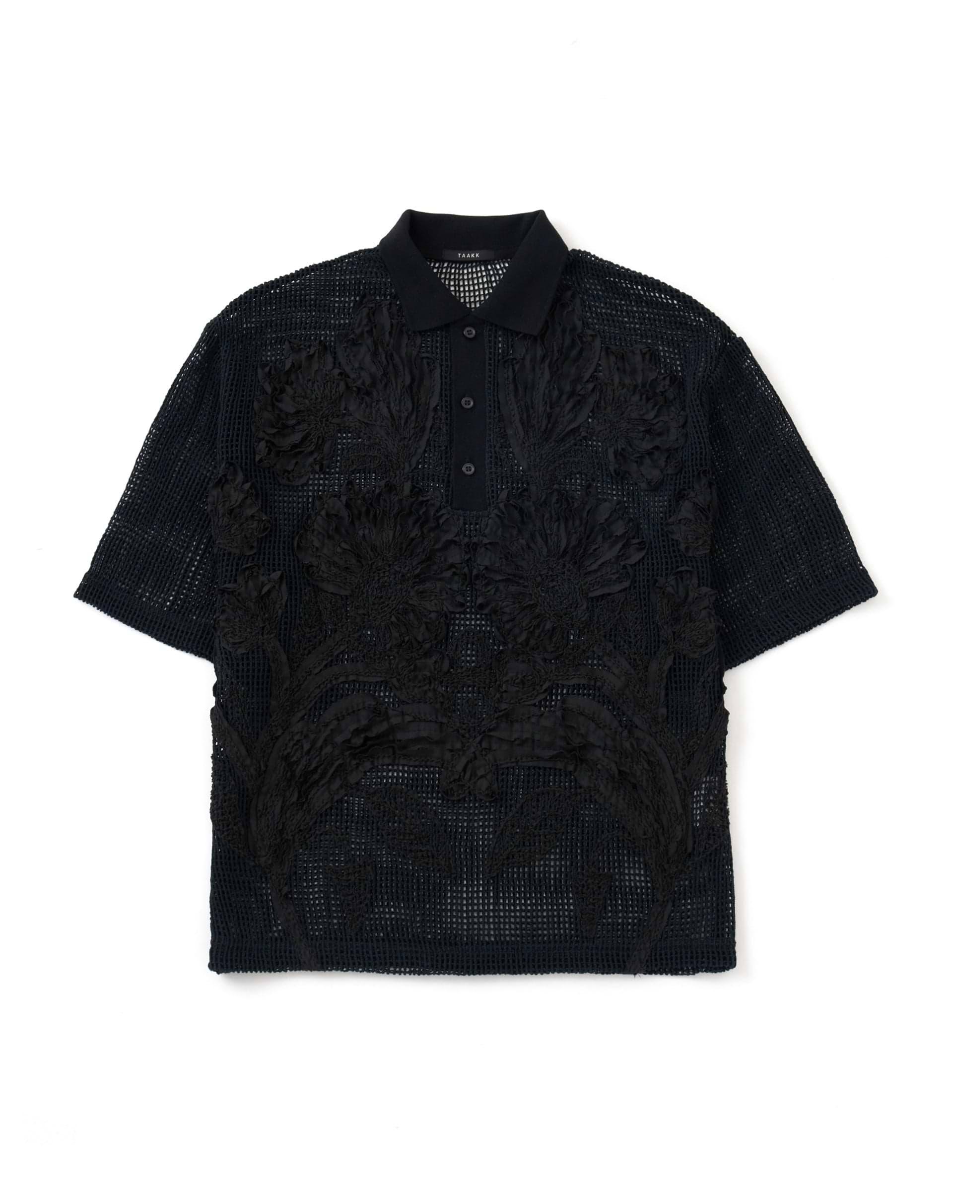 TAAKK】メッシュエンブロイダリーポロシャツ – ファッション