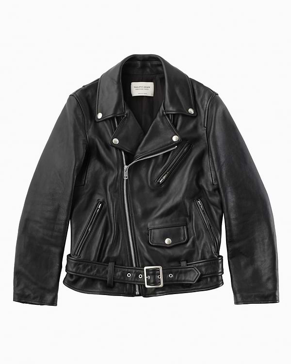 beautiful people】ライダースジャケット（ブラック／サイズ170〜200  