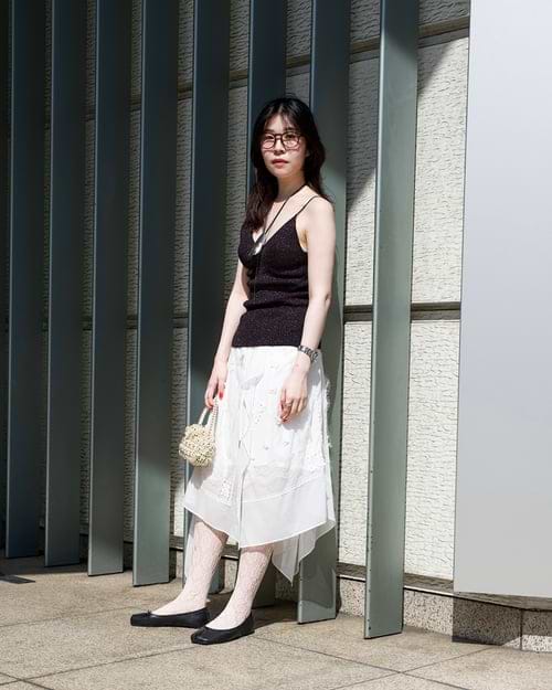 KANAKO SAKAI】ストライプロングスカート – ファッション
