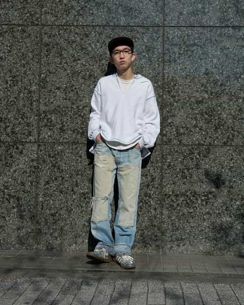 完売】kotohayokozawa リバーシブルロングスウェット ホワイト