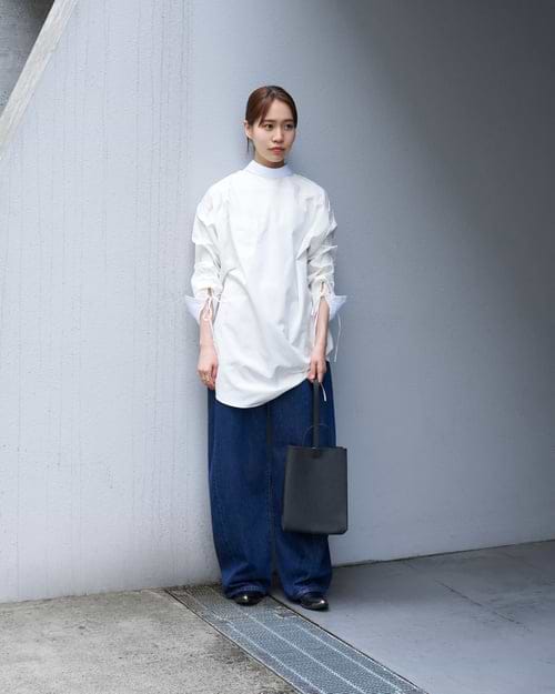 リラクス　ホワイト　ムートンジレ THE RERACS×1LDK×F/STORE＞フレンチAラインパーカー（ロング