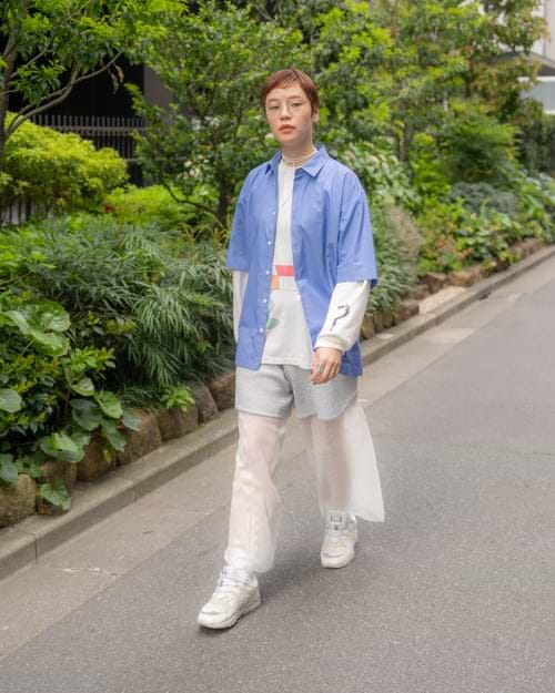 ATON】ギザストライプバンドカラーシャツ レッド | 日本製 シャツ | F