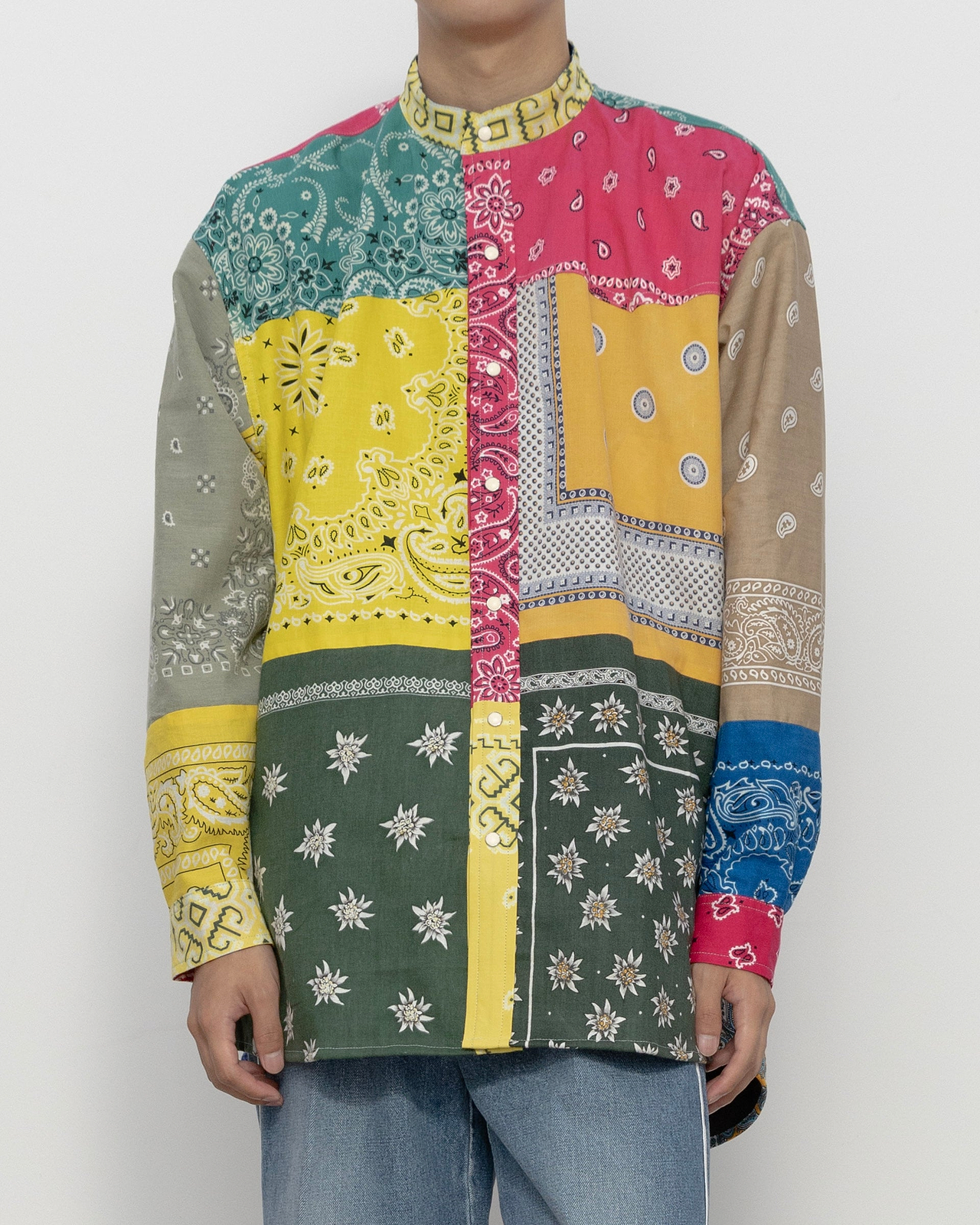 Children of the discordance】バンダナパッチワークLSシャツ  