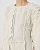 【23AW】オーバーサイズパッチワークケーブルクルーネック
