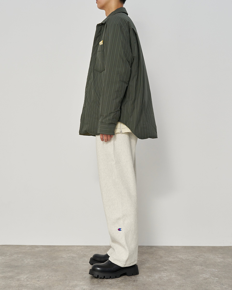 【23AW】コットンナイロンストライプダウンシャツ