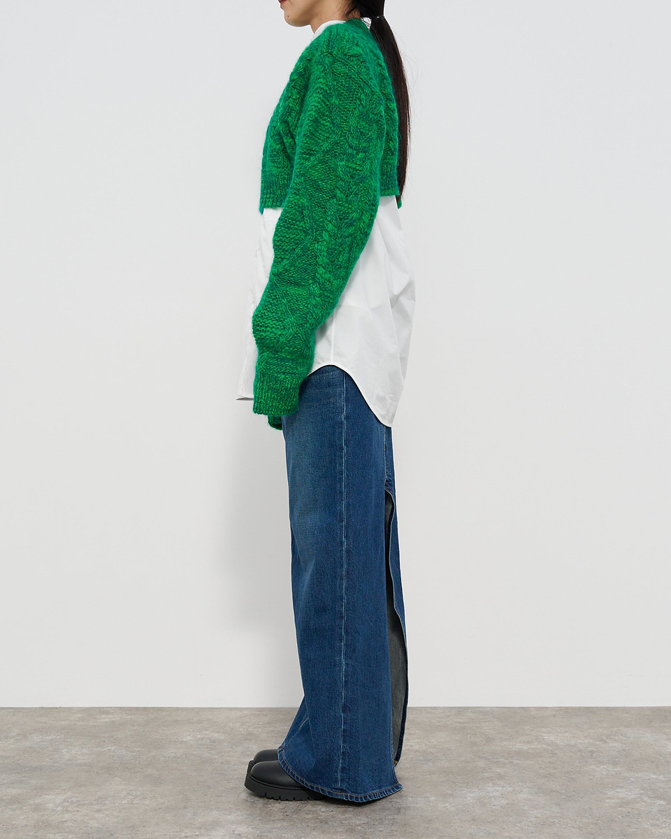 【23AW】ダブルエンドブロコリードアランスカーフプルオーバー