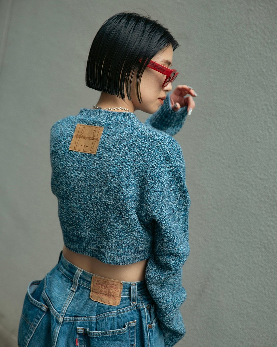 【23AW】ランダムカノコショートカーディガン
