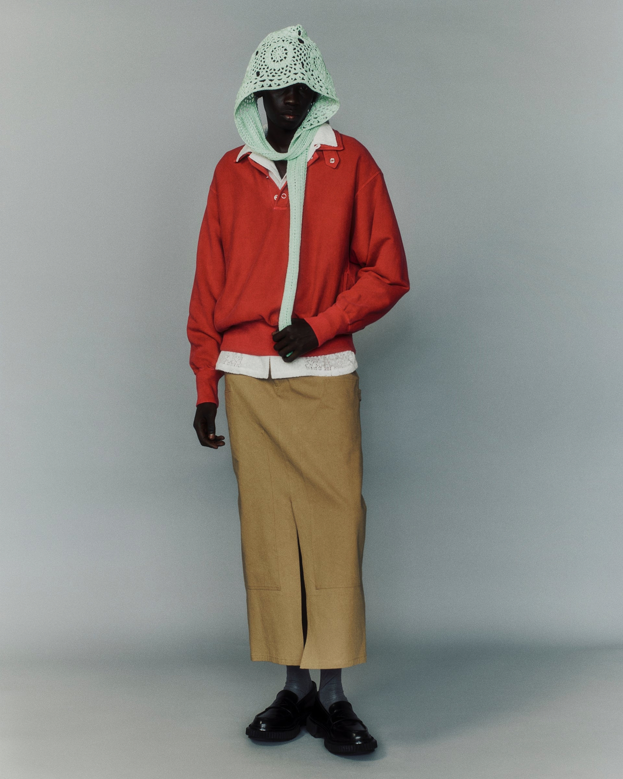 【25SS】コットンチノクロス ダブルニースカート