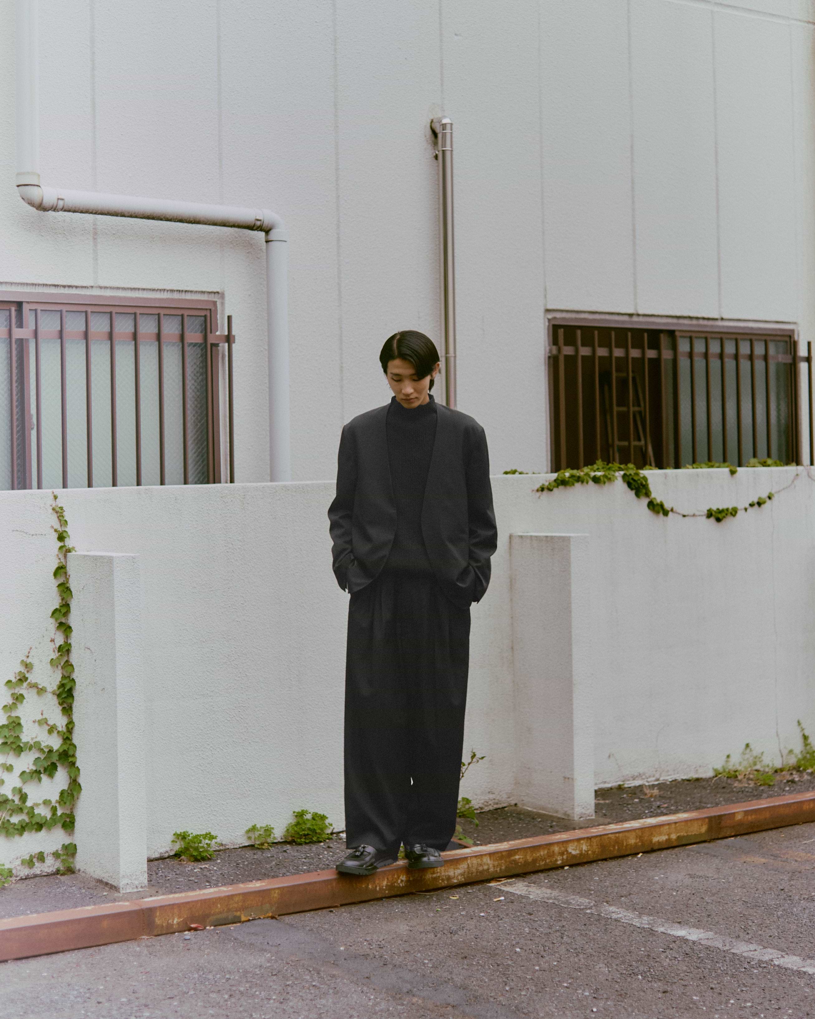 nonnotte】ドレーピングノーカラージャケット – ファッション