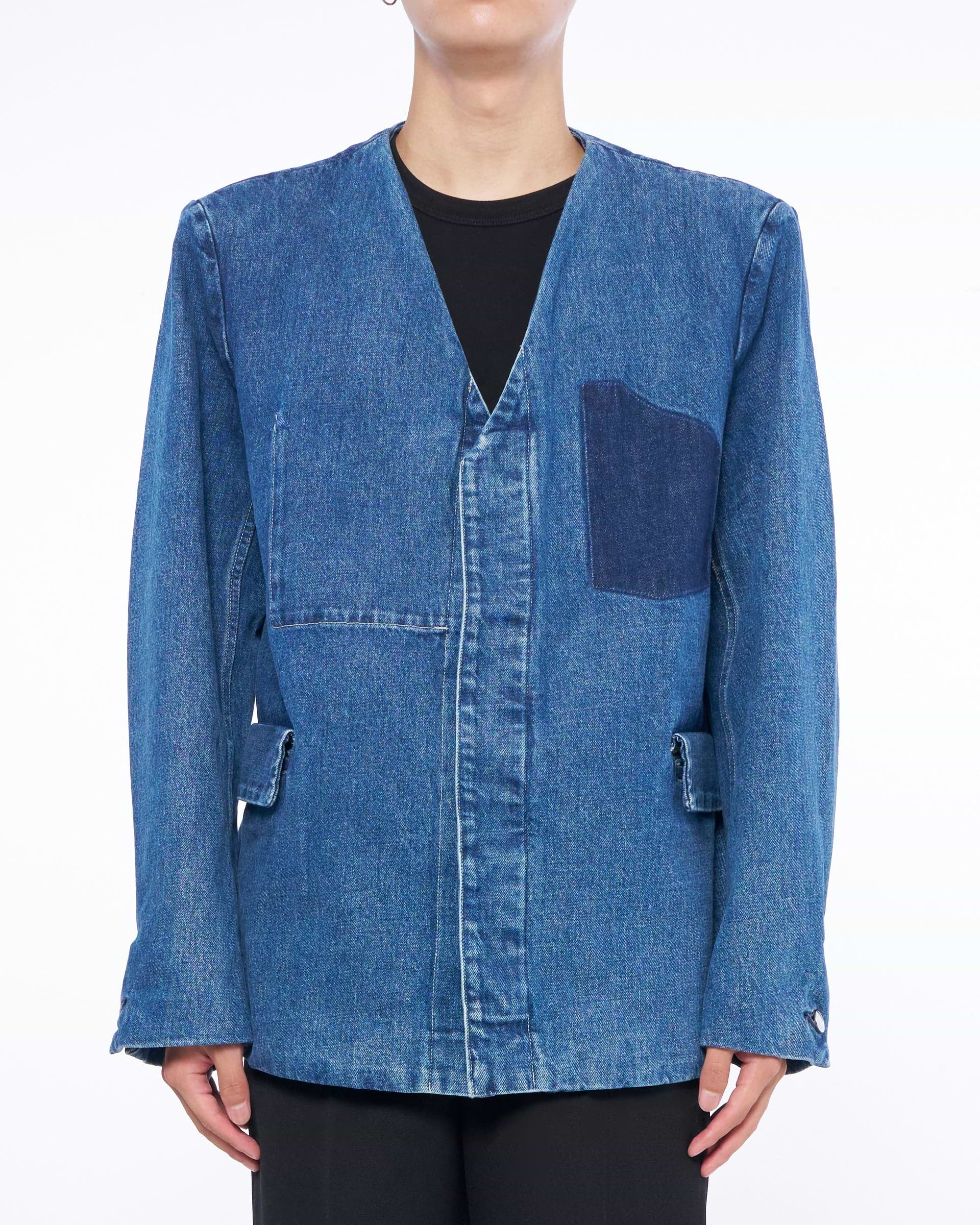 ☆日本製 Blue Trick デニム ノーカラー エンジニア ジャケット ☆日本