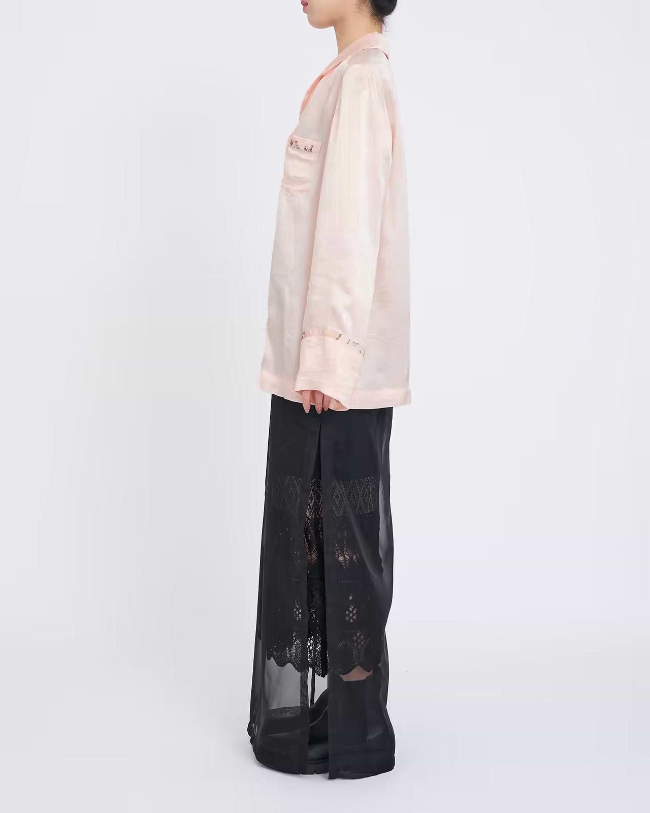【25SS】アセテートダイドリンクルサテンシャツ