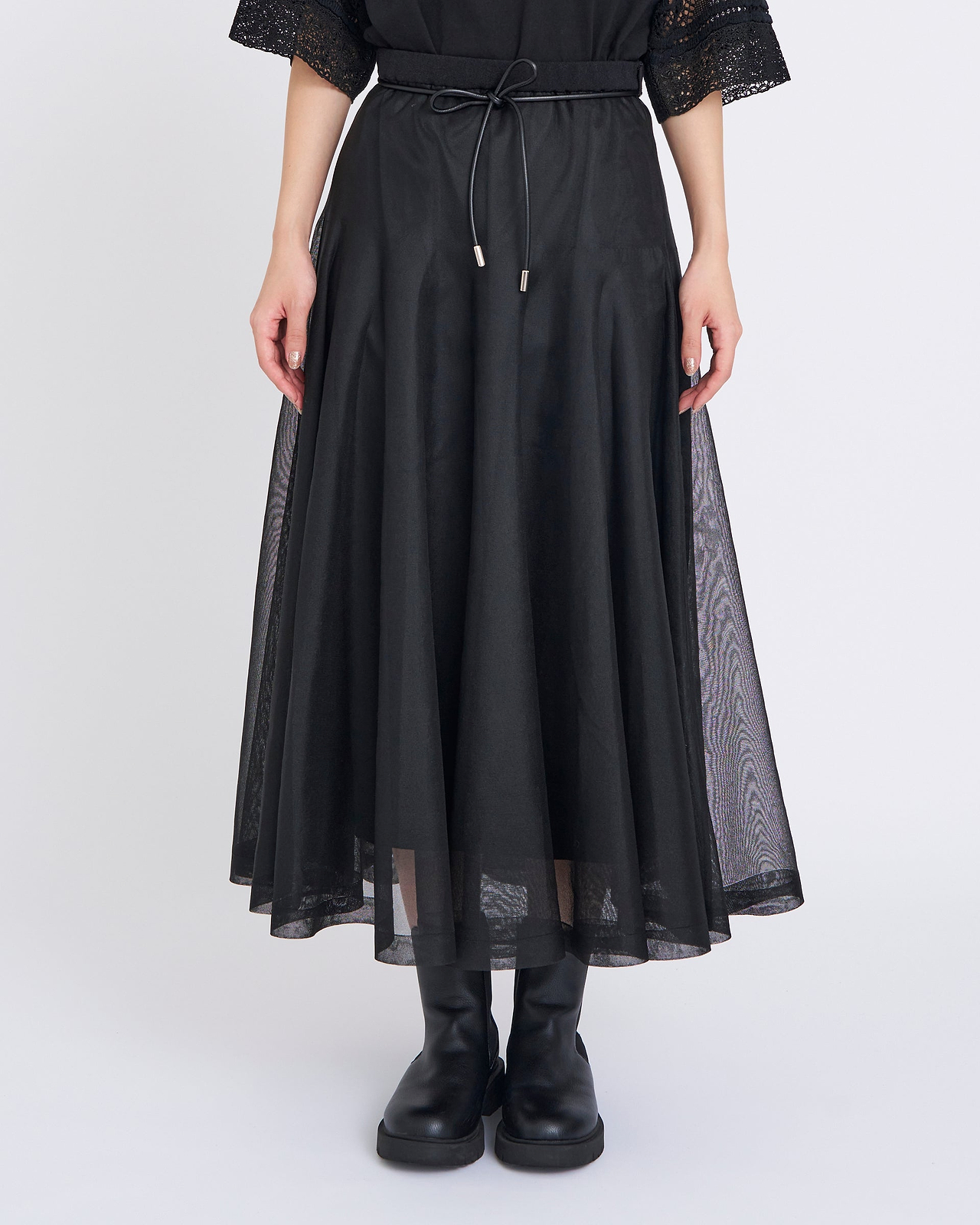 【25SS】シアーサーキュラーニットスカート