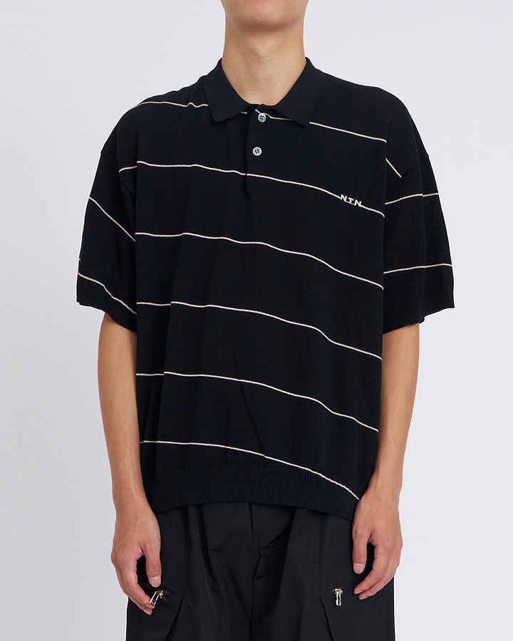 【25SS】アングルボーダーニットポロ