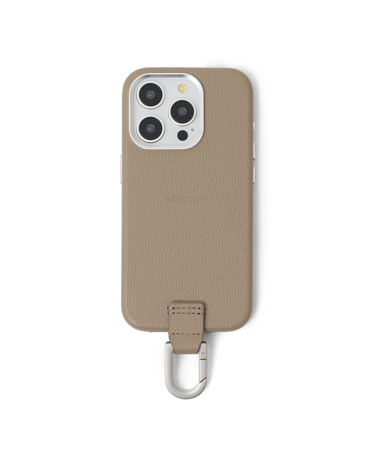 カラビナ付iPhoneケース（トープ）