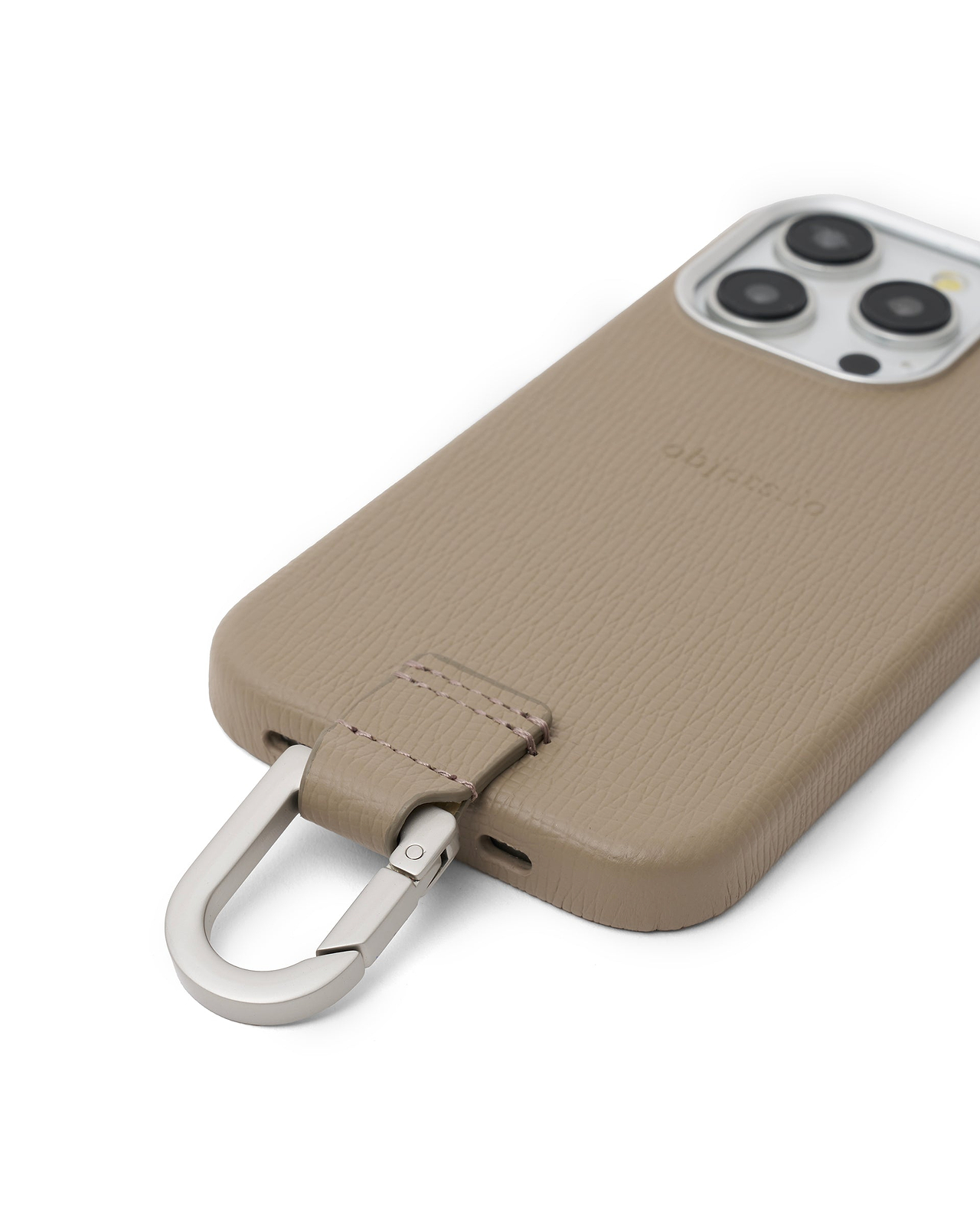カラビナ付iPhoneケース（トープ）