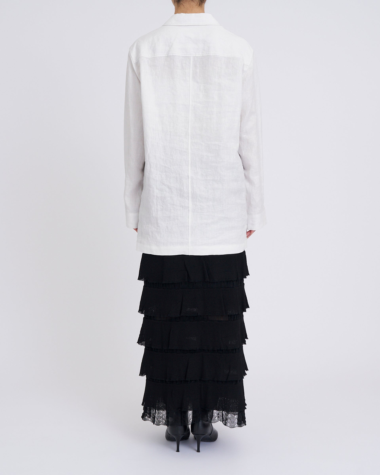【25SS】リネンレースアップシャツ